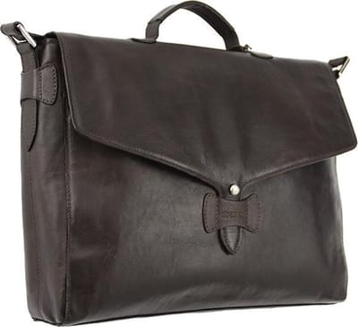 Hidesign lederen laptoptas / boekentas 'Charles' bruin