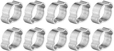 Dailygoods- Slangklemmen Assortiment 10 Stuks - Roestvrij Staal - Instelbare Buisklem 5-23mm - Twee-Oor Klemmen - Perfect voor Brandstofslangen - Verzinkt Afwerking