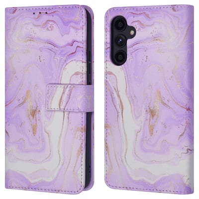 imoshion Hoesje - Geschikt voor Samsung Galaxy A34 (5G) - Design Bookcase smartphone - Purple Marble