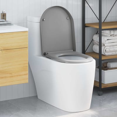 vidaXL - Toiletbril - Grijs - 49 - x - 36 - x - 4 - cm - Duroplast