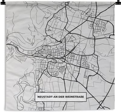 Wandkleed - Wanddoek - Stadskaart - Plattegrond - Neustadt An Der Weinstraẞe - Duitsland - Kaart - 180x180 cm - Wandtapijt