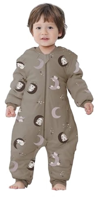 Babyslaapzak met Voeten - 2,5 TOG, Warm Gevoerd, Winter, Afneembare Mouwen, XS