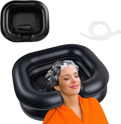 Opblaasbare Haarwaskom – Shampoo Wastafel voor Bed, Thuiszorg, Ouderen, Gehandicapten & Bedlegerige Personen – Draagbare Wastafel Haarwassen
