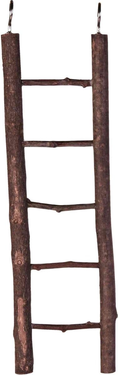 Houten ladder 5 treden met natuurlijke uitstraling - Speeltjes - Vogelspeelgoed - Benodigdheden