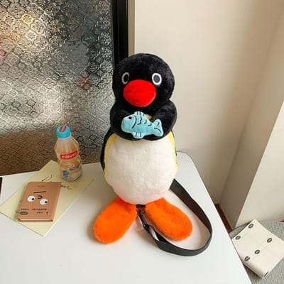 Kawaii Pinguïn Pluche Rugzak Schattige Dierlijke Knuffelpop Mooi Verjaardagscadeau Modieuze Rugzak Kleine Pinguïn black
