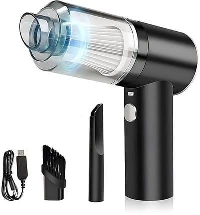 Handstofzuiger Snoerloos – Auto stofzuiger – 2 opzetstukken en HEPA filter – USB Oplaadbaar - Zwart