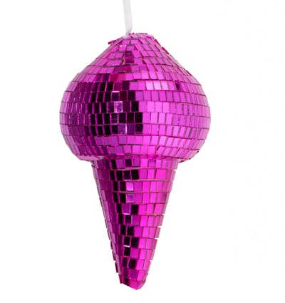 Discobal / Disco ICE CREAM - Fuchsia - Cool - Kerst ornament - Beeld - Kerst - Kerstmis - Kerstmis - December - Winter - Zomer - Decoratie - Deco - Decoratief - Sfeer - Interieur - Wonen - Woonaccessoires - Woonaccessoire - Inrichting - Living