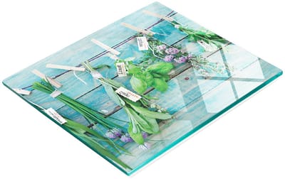 Keukenplank van gehard glas met decoratieve afbeeldingen van hangende kruiden, 60x52 cm
