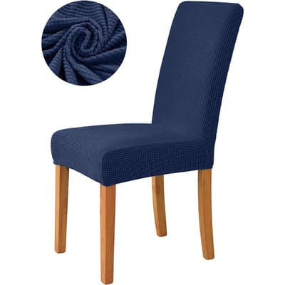 Jacquard Eetkamerstoelhoes Stofdicht Elastisch Zacht Stoelzithoes Slipcover Geschikt Voor Eetkamer Woonkamer Decor 1 Stuk 1 Piece blue