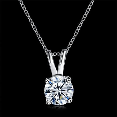 Collier en argent Sterling 100% 925, 1 Carat en pierre de Mossanite, chaîne de clavicule conçue, bijoux fins étincelants pour fête de mariage gray