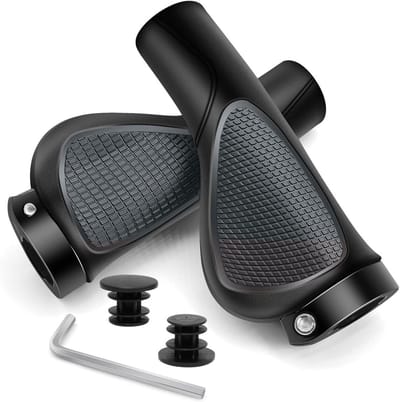 Fietshandgrepen - Stuurgrepen - Comfortabel Fietsen - Ergonomisch Ontwerp - 22 mm - Grijs