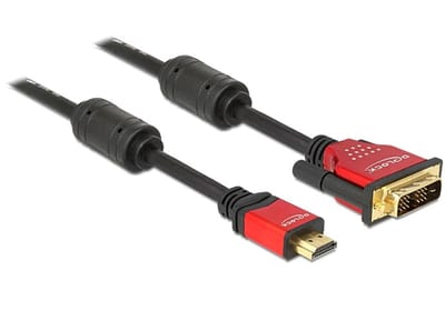 Delock - HDMI naar DVI kabel - 5 m - Zwart/Roze