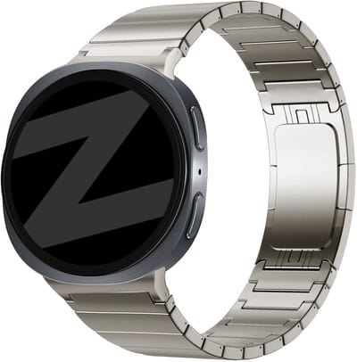 Bandz Titanium band ‘One Bead’ - Hoogwaardig titanium bandje geschikt voor Samsung Galaxy Watch 9 (40/44mm) / Watch 8 (40/44mm) / 8 Classic (46mm) - Inclusief inkort set (titanium naturel)
