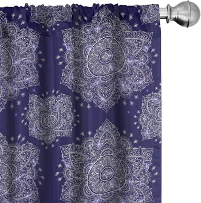 ABAKUHAUS – Etnische Gordijnen 2-delige Set 75x225 cm – Lavendel Indigo