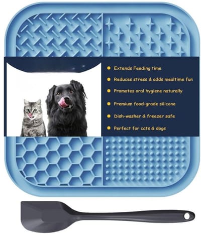 Famanu – Vierkante siliconen likmat met zuignappen, slow feeder voor honden, vermindering