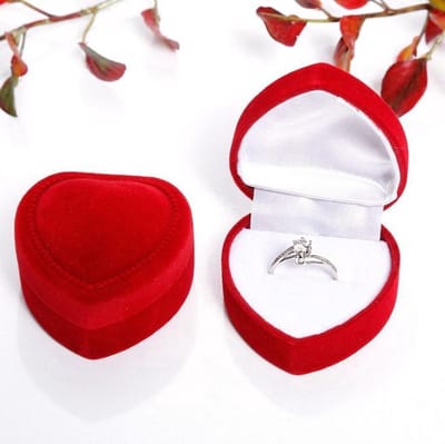 Hartvormige Ringdoosjes - Rood fluwelen ringdoosje - Rode Velvet boxjes - 5 stuks - Doosje voor Jouw Trouwring - Valentijn - CHPN