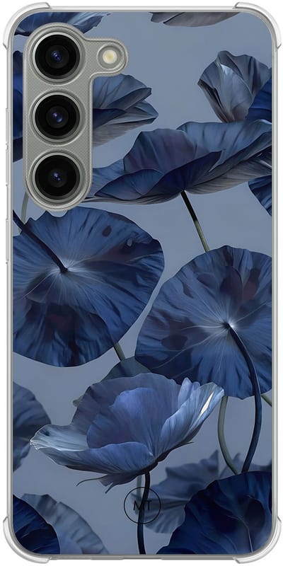 Hoesje (shockproof) geschikt voor Samsung Galaxy S23 - Dusky blooms - Extra sterke case - TPU/polycarbonaat - Bloemen - Paars, Transparant
