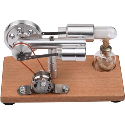 Stirlingmotor Kit Elektriciteitsgenerator Heteluchtmotor Model met LED-licht Vliewielontwerp