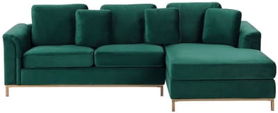OSLO - Hoekbank - Donkergroen - Linkerzijde - 270 cm - Fluweel