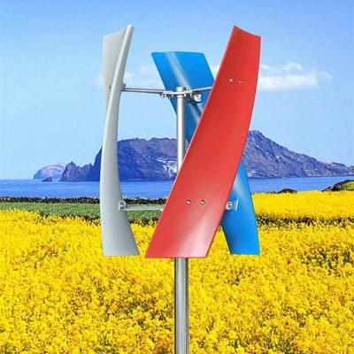 Windturbine - Energieopwekker - Duurzame Energie - Spiraalvormige Bladen - 400W 12V - Driekleurig