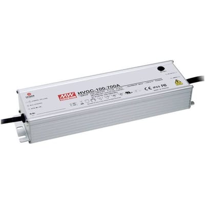 MW Mean Well MEAN WELL HVGC-100-700A LED-driver Constante stroomsterkte 99 W 0.7 A 15 - 142 V/DC Dimbaar, PFC-schakeling, Overbelastingsbescherming,