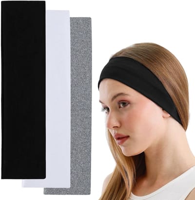 Dailygoods- Sporthoofdband - 3x Haarbanden - Ademend/Vochtregulerend - Elastisch - Dames - Geschikt voor Yoga/Sport - Haarband