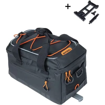 Basil Miles Tarpaulin-Waterdichte- bagagedragertas MIK, 7L, zwart oranje - met afneembare schouderband