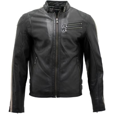 Racer nappa leren bikerjack