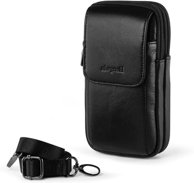 Heren Heuptas van Echt Leer, Crossbody Tas voor Smartphone, Kleine Reistas voor Geld en Pasjes, Ideaal voor Dagelijks Gebruik en Reizen