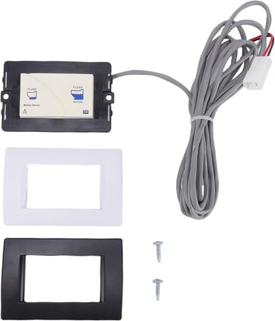 Wandschakelaar Toilet - Bedieningspaneel Douche - Camper Jacht - Dubbele Knop - 3.5 Meter Kabel - Zwart Wit