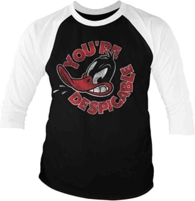 Looney Tunes Raglan top -S- You're Despicable Zwart/Wit