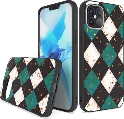 LuxeBass Siliconen hoesje met print geschikt voor Apple iPhone 12 Pro - Marmer Green - telefoonhoes - gsm hoes - telefoonhoesje
