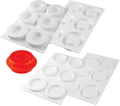Silikomart Tarte Ring 65 Bakvormenset - 6 Gaten, Ø 85/50mm, H 18mm