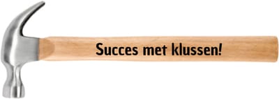 'Succes met klussen!' – Houten Klauwhamer met Gravure – Gepersonaliseerd Cadeau voor Klussers – Origineel Gereedschap Cadeau – Decoratief en Functioneel – Hamer met Tekst – Voor Vaderdag, Verjaardag, Verhuizing of Bedankje