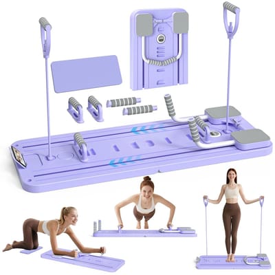 VIEMAE Pilates board - Reformer pilates - Reformer pilates board - Fitness board - Reformer board - Opvouwbaar & draagbaar - Paars