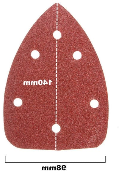 Sandschuurpads voor detailschuurmachines 140 x 140 x 98 mm, 6 gaten, 60 grit, voor hout en metaal, set van 10