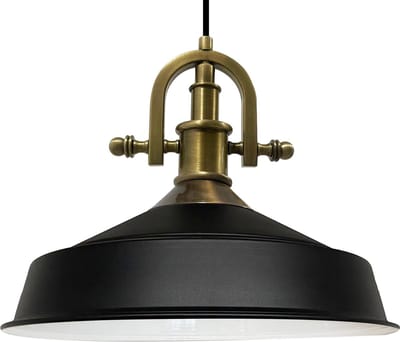 Bamyum Asletl-Marine hanglamp industrieel zwart wit metaal Ø40cm, keukenlamp vintage, hanglamp eettafel vintage E27, hanglamp zwart, woonkamerlamp hangend, hanglamp eettafel
