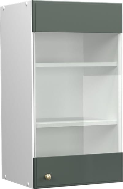 Vicco Fame-Line Glazen keukenkast – 40 cm Groen-Goud Landhuis