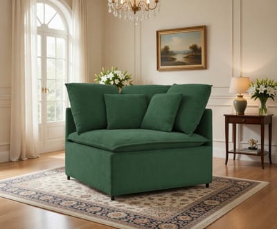 Hoek Modulaire Hoekbank 100x100 cm Corduroy Donkergroen – Luxe Comfort Module Casa Serena – Casa Dorada