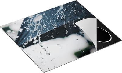 Chefcare Inductie Beschermer Zwarte Paraplu met Regen Druppels - 60x50 cm - Afdekplaat Inductie - Kookplaat Beschermer - Inductie Mat