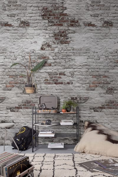DUTCH - WALLCOVERINGS - Fotobehang - Old - Brick - Wall - grijs