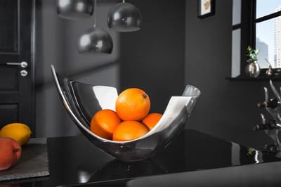 Moderne Zilver Fruitschaal aluminium decoratie van gepolijst 24 cm