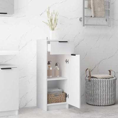 vidaXL - Badkamerkast - 32x33,5x90 - cm - bewerkt - hout - wit