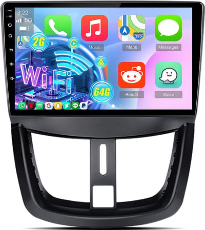 Cestovet Autoradio - Geschikt voor Peugeot 207 CC 2006-2015 - Android 15 - Draadloze CarPlay & Andriod Auto, Bluetooth, GPS-navigatiesysteem, Stuurwielbediening, WiFi, RDS, 9-inch Touchscreen, 2GB+64GB, DSP, DAB+, Quad-core processor