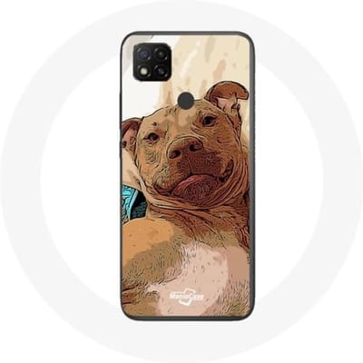 Xiaomi Redmi 9C hoesje Amerikaanse Pit Bull Terrier Bruin bruin