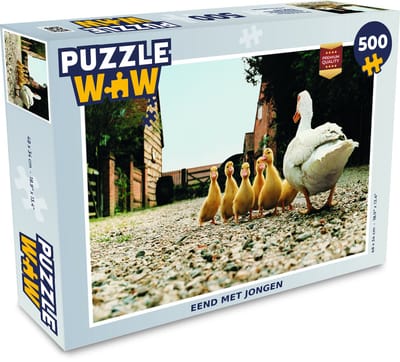 Puzzel Eend met jongen - Legpuzzel - Puzzel 500 stukjes
