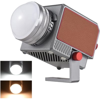 Draagbaar LED Videolicht COB Fotografie Invullicht 60W 2800K-6800K Dimbaar 9 Scène Verlichtingsmodi US gray