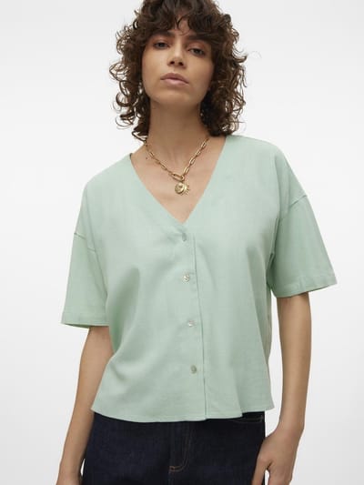 VERO MODA - VMMYMILO 2/4 V-NECK SHIRT WVN NOOS - Dames - Blouses