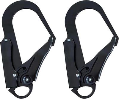 Vergrendelbare Karabijnhaak - Klim Haken - Veilig Klimmen - Robuuste 25KN Capaciteit - 23 x 13 cm - Zwart