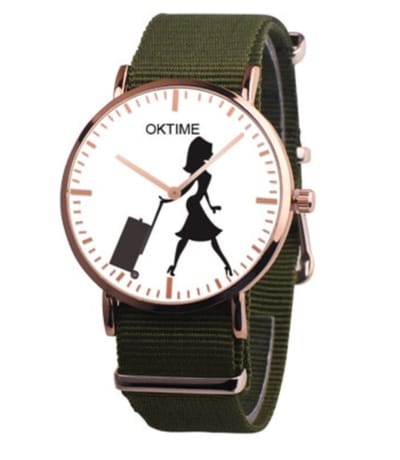 Hidzo Horloge Oktime Reizen Ø 41 - Groen